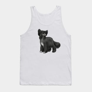 Dog - Chinese Crested - Powderpuff - Black Tank Top